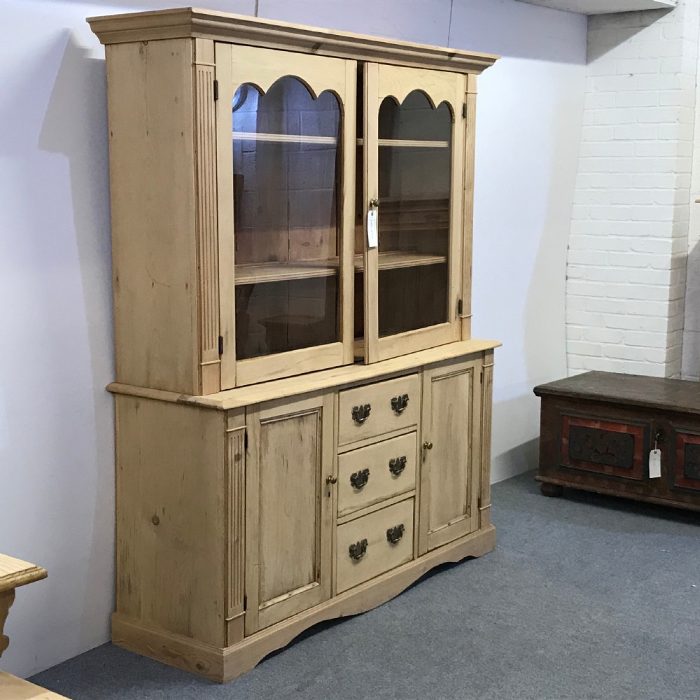 LARGE VICTORIAN PINE GLAZED DRESSER  View IV