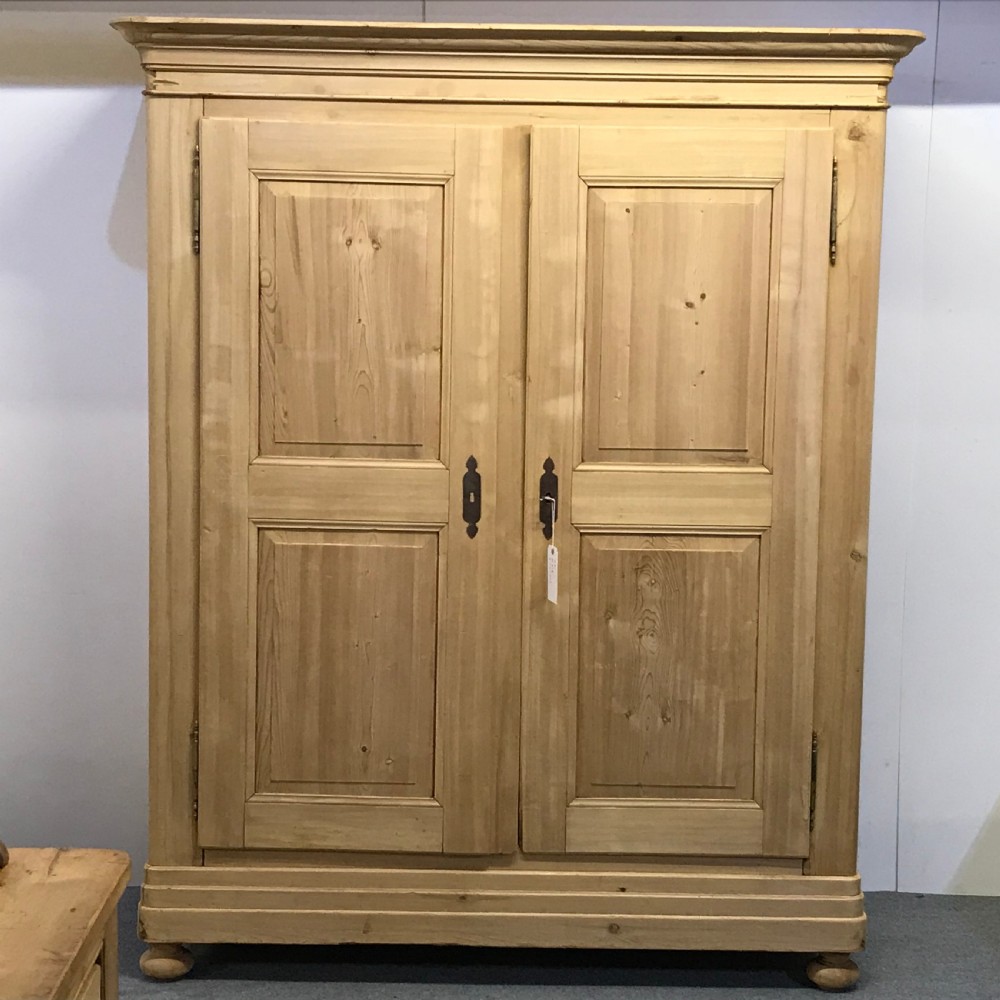 Very Large French Antique Pine Double Wardrobe 