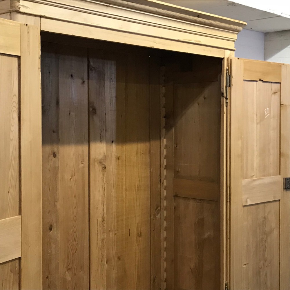 Very Large French Antique Pine Double Wardrobe  View III
