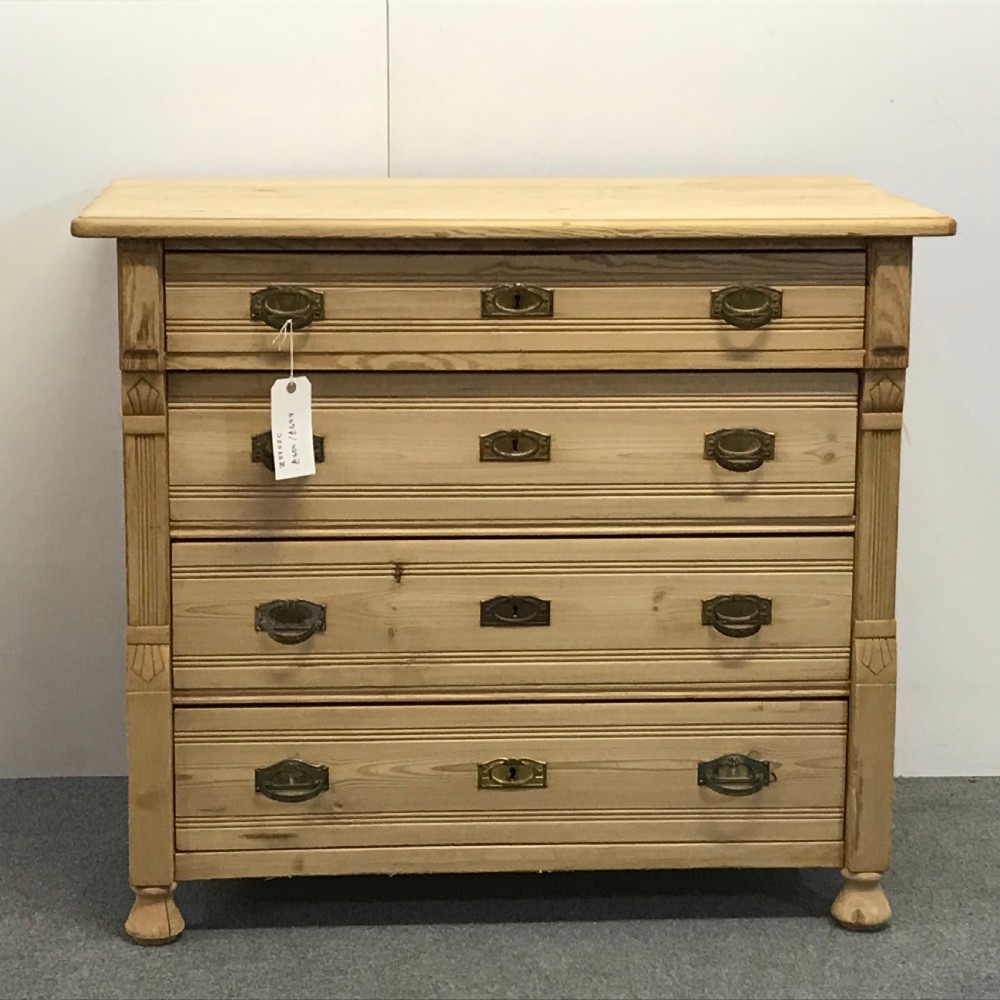 ANTIQUE CONTINENTAL PINE CHEST OF DRAWERS