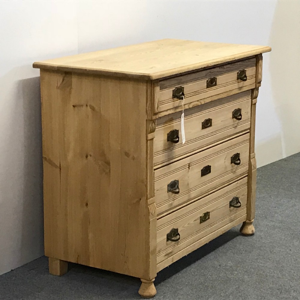 ANTIQUE CONTINENTAL PINE CHEST OF DRAWERS View II