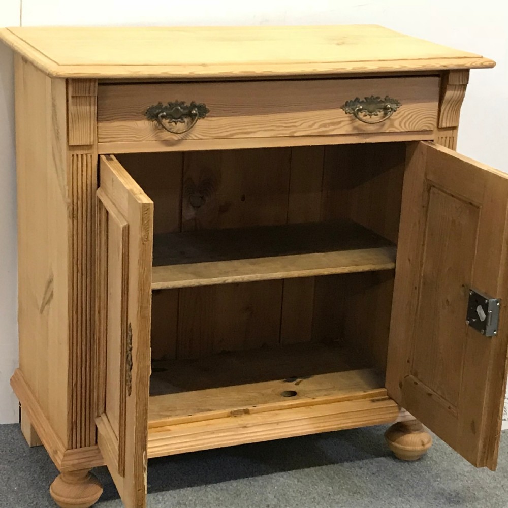 ANTIQUE PINE BEDSIDE CUPBOARD View II