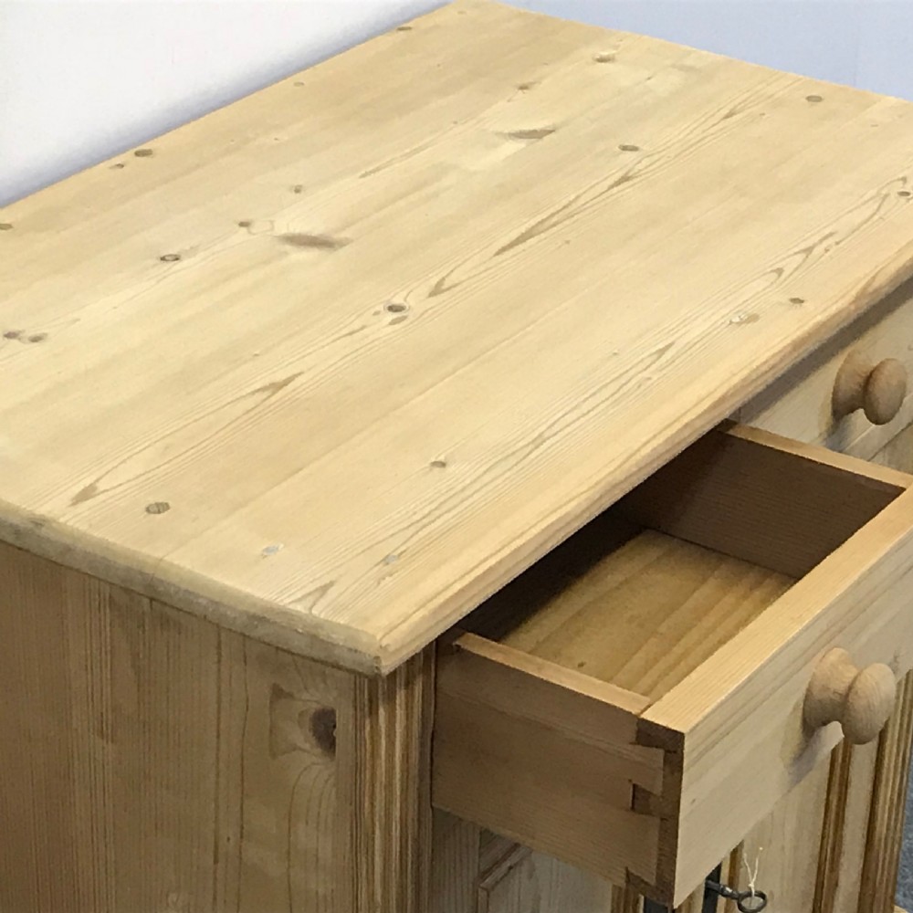 Small Antique Pine Bedside Cupboard View IV