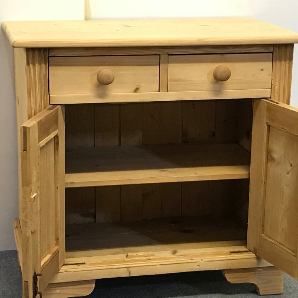 Small Antique Pine Bedside Cupboard View V