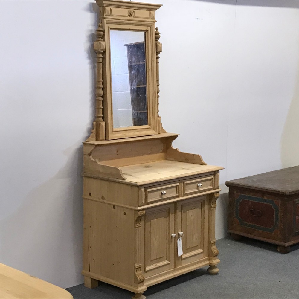 ANTIQUE PINE MIRROR BACKED SIDEBOARD  View II