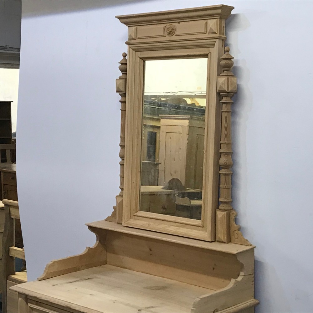 ANTIQUE PINE MIRROR BACKED SIDEBOARD  View III