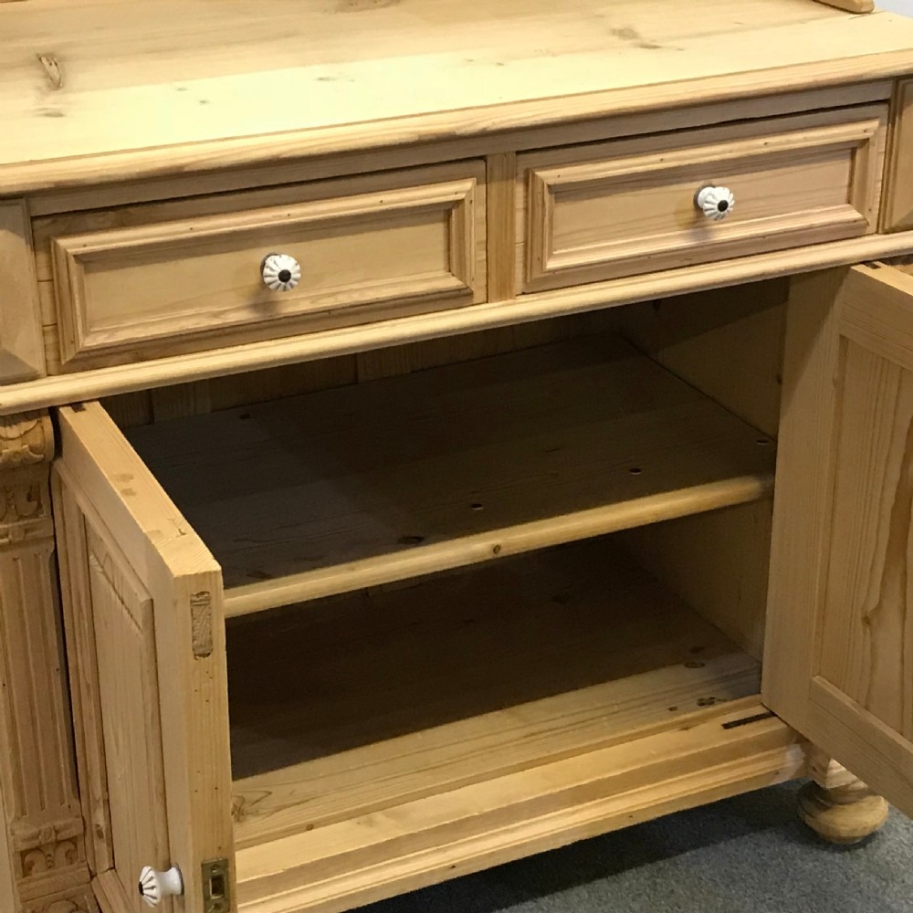 ANTIQUE PINE MIRROR BACKED SIDEBOARD  View V