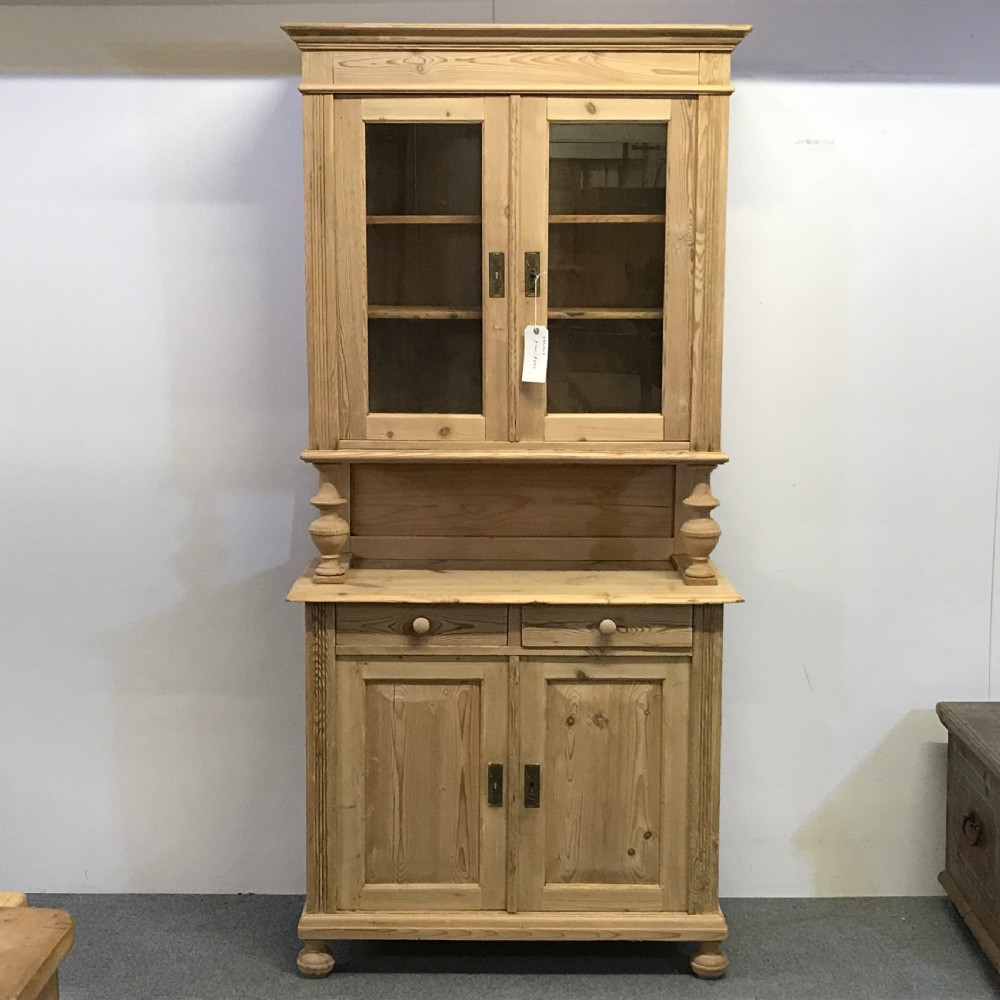 TALL & SLENDER OLD PINE DISPLAY DRESSER C.1910