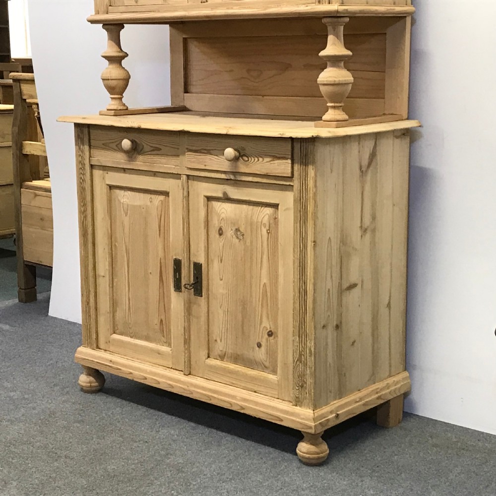 TALL & SLENDER OLD PINE DISPLAY DRESSER C.1910 View IV