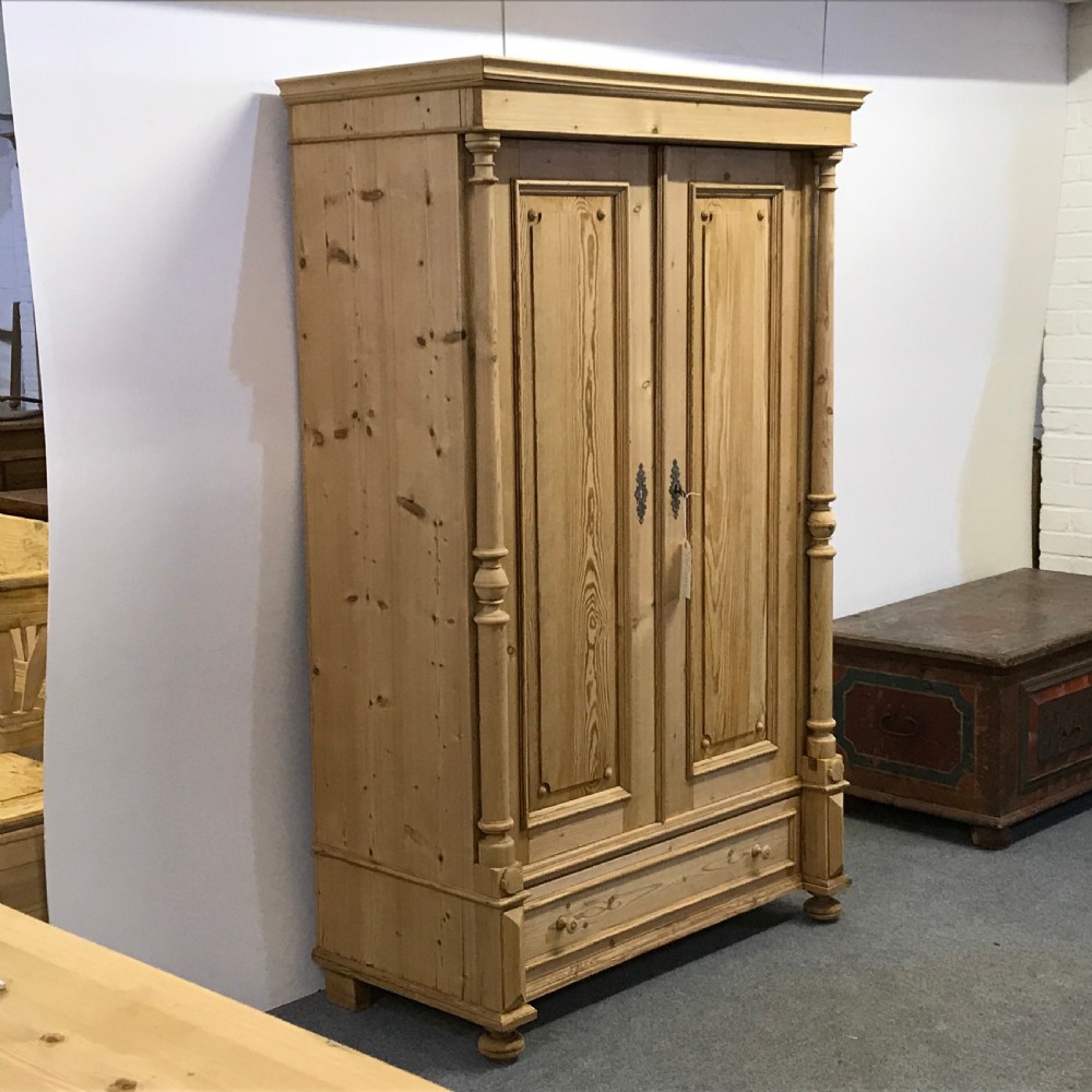 SMALL DOUBLE PINE WARDROBE C.1910 View II