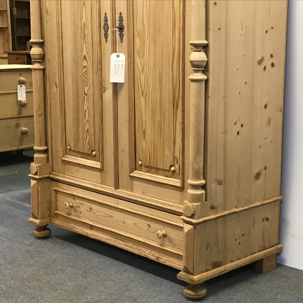 SMALL DOUBLE PINE WARDROBE C.1910 View IV