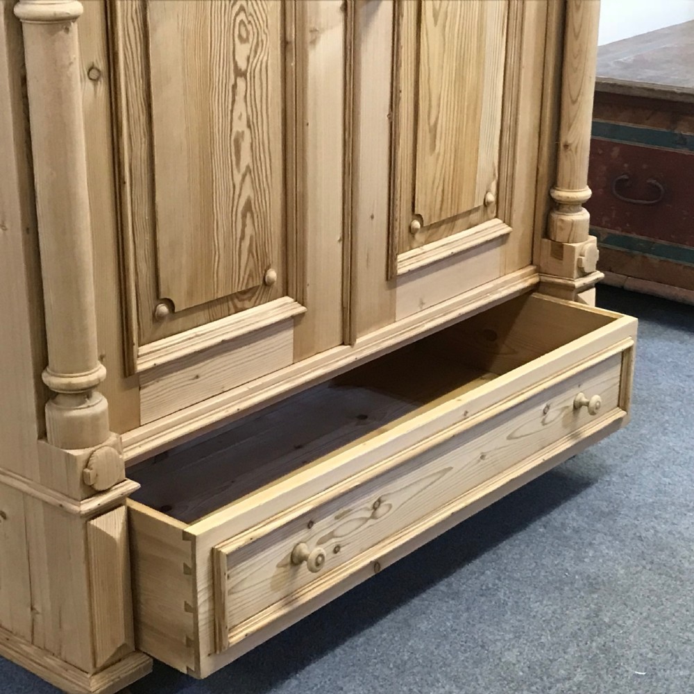 SMALL DOUBLE PINE WARDROBE C.1910 View V