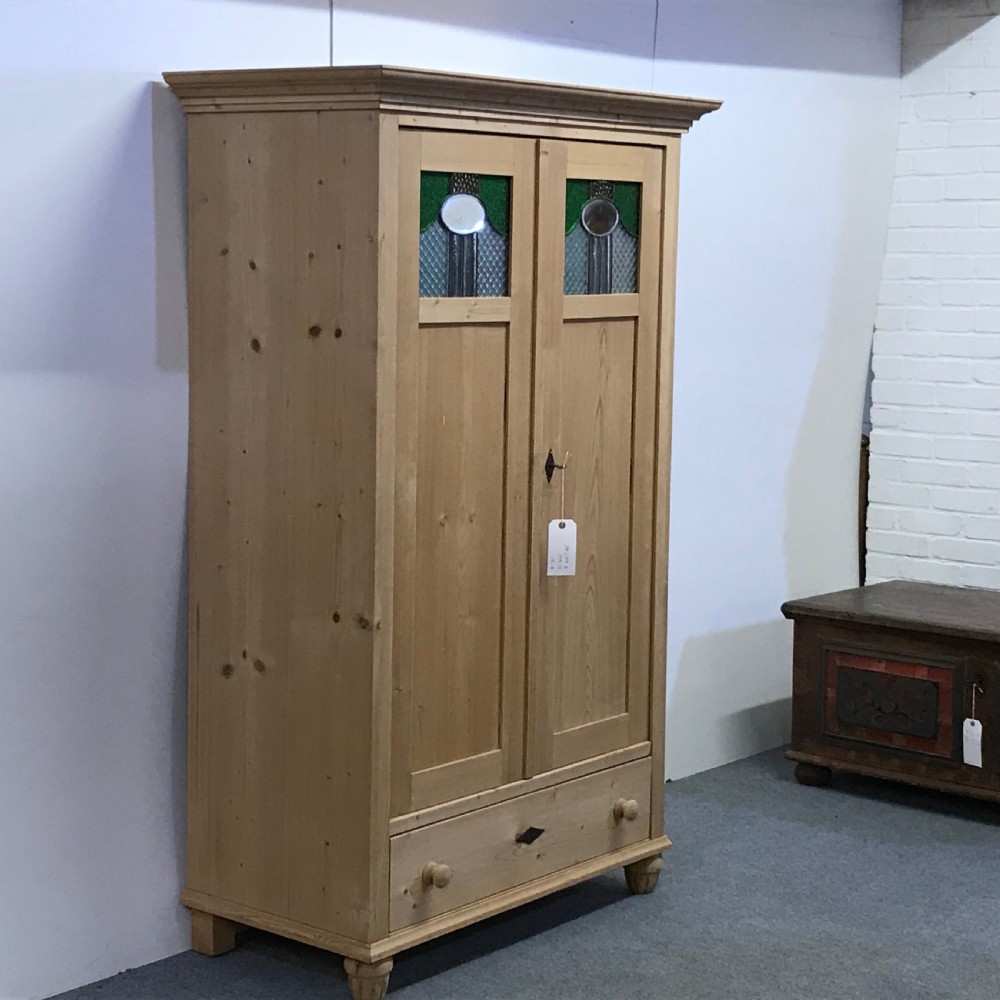 SMALL DOUBLE ART DECO PINE WARDROBE  View III