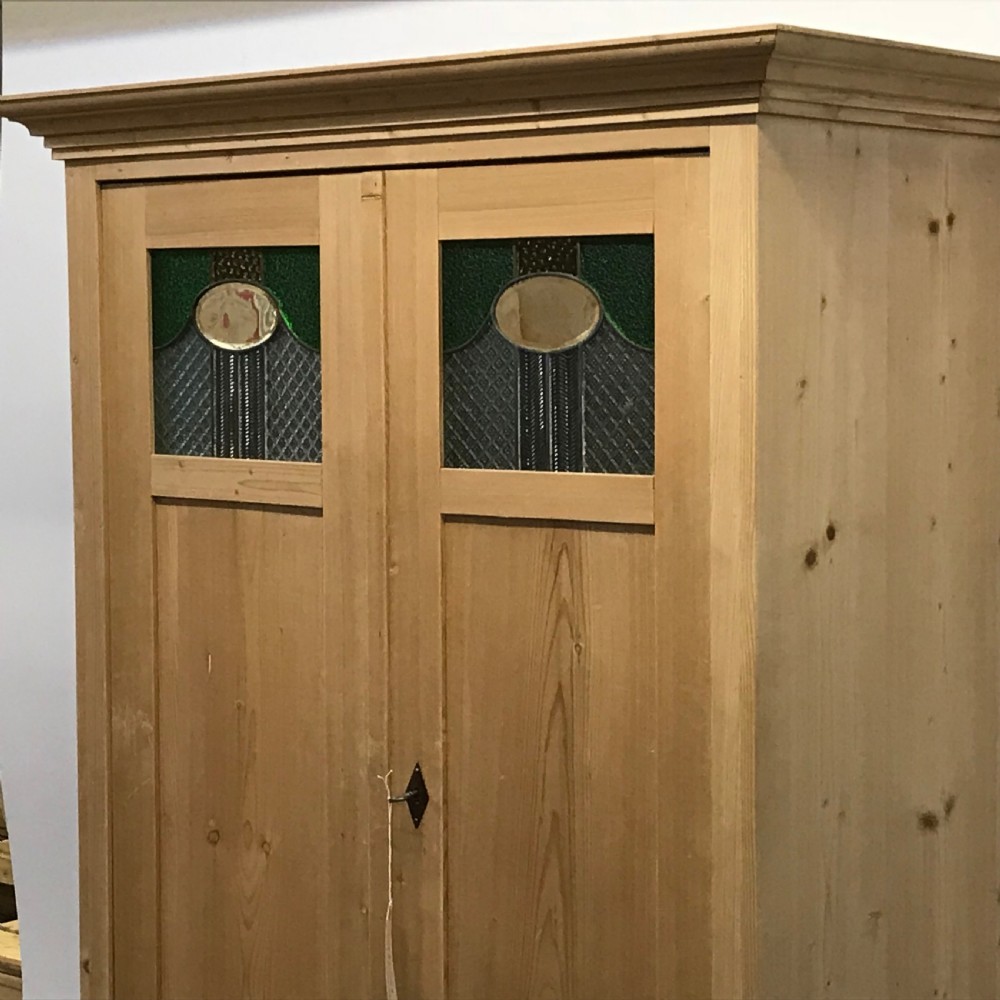 SMALL DOUBLE ART DECO PINE WARDROBE  View IV