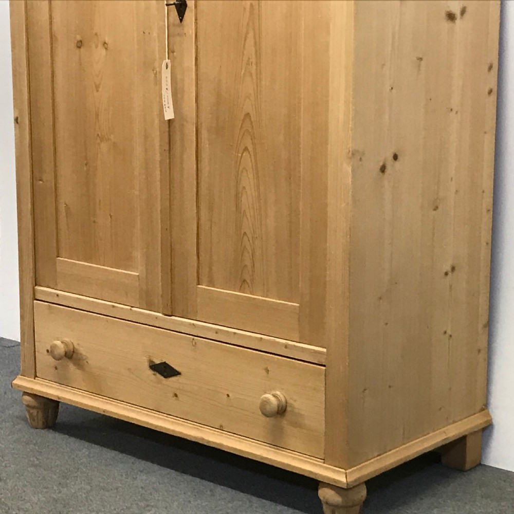 SMALL DOUBLE ART DECO PINE WARDROBE  View V