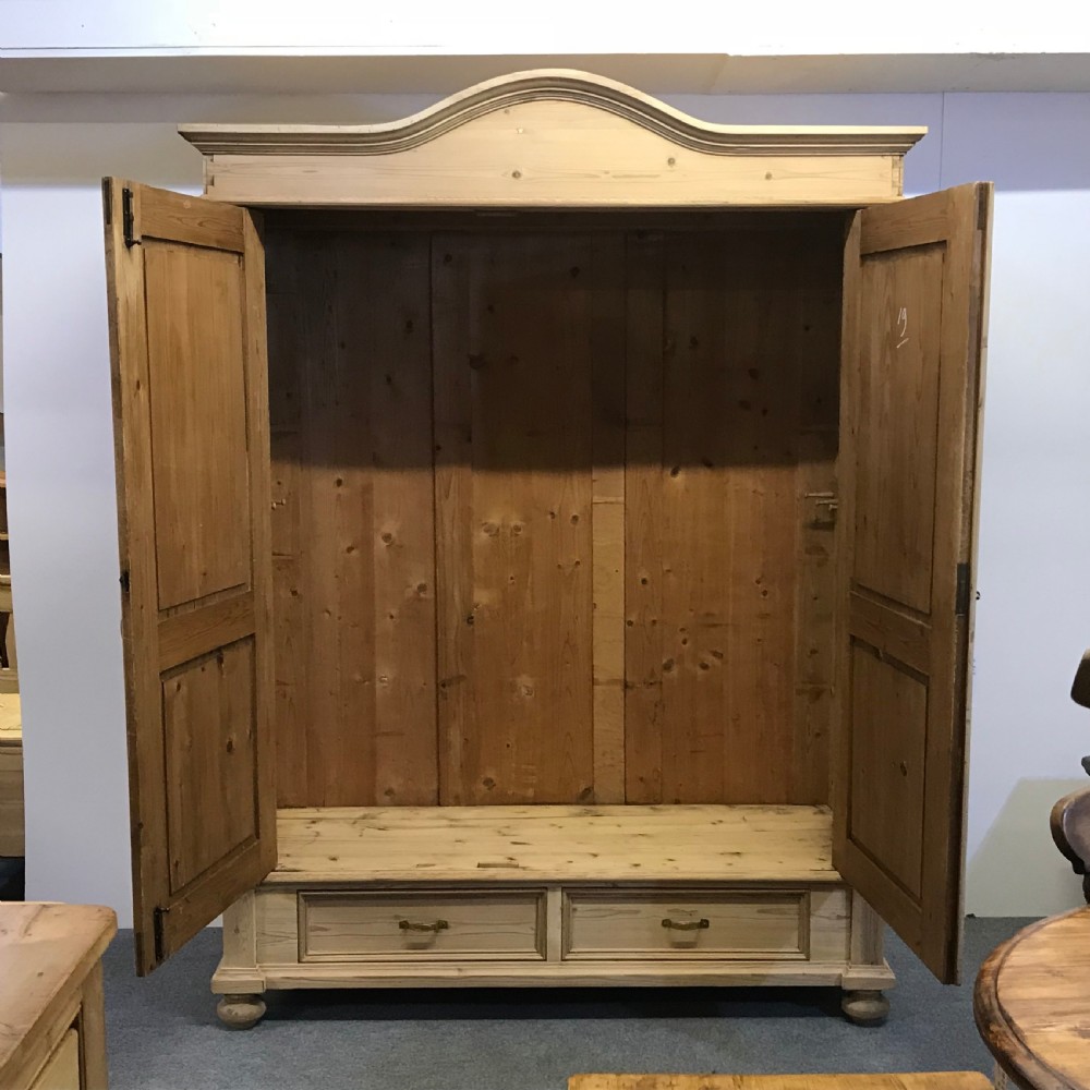 Very Large 19th Century Double Pine Wardrobe (Dismantles) View II
