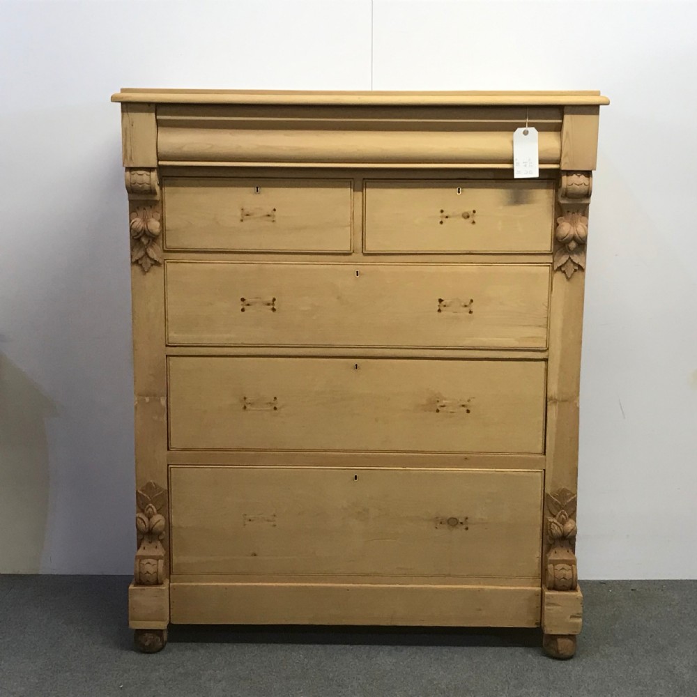VERY LARGE GRAND ANTIQUE PINE SCOTTISH CHEST OF DRAWERS