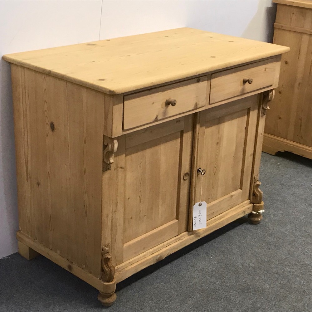 OLD PINE KITCHEN DRESSER BASE CUPBOARD View II