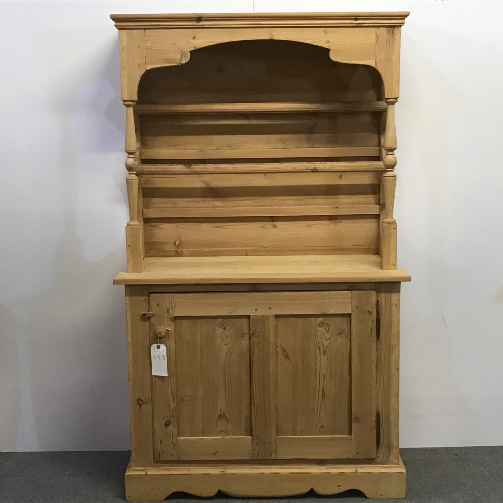 OLD PINE OPEN TOP FARMHOUSE DRESSER WITH PLATE RACKS 