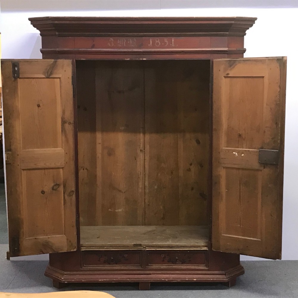 BEAUTIFUL VERY OLD PAINTED ARMOIRE C.1851 - (DISMANTLES) View II