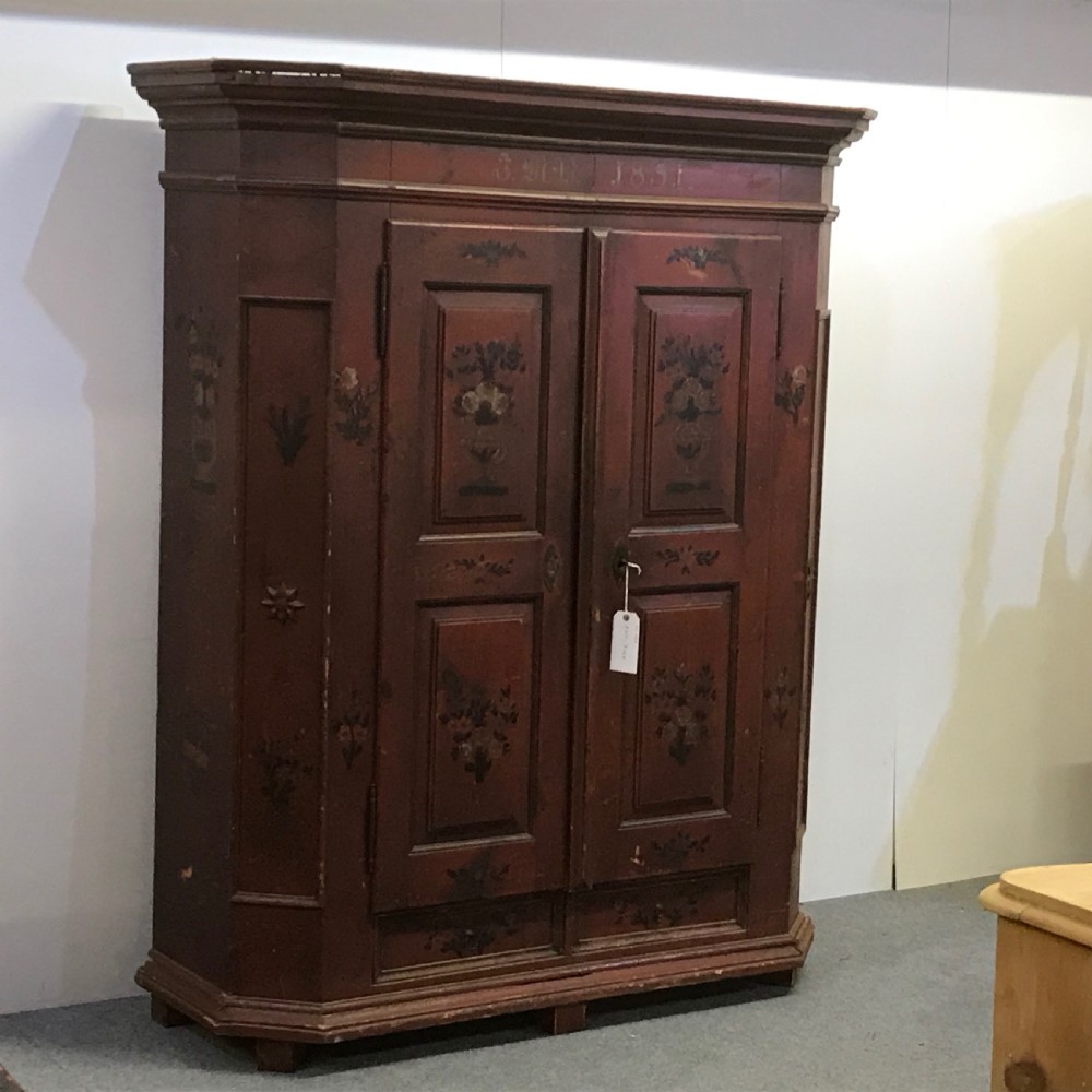 BEAUTIFUL VERY OLD PAINTED ARMOIRE C.1851 - (DISMANTLES) View V