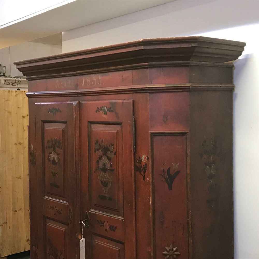BEAUTIFUL VERY OLD PAINTED ARMOIRE C.1851 - (DISMANTLES) View VI
