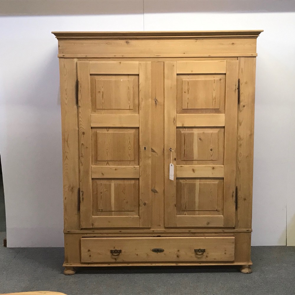LARGE DOUBLE OLD DANISH PINE WARDROBE 