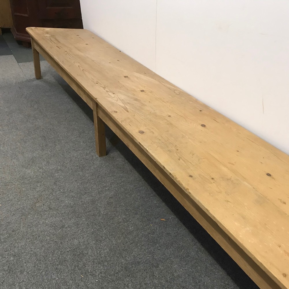 Long Old Pine Bench  View V