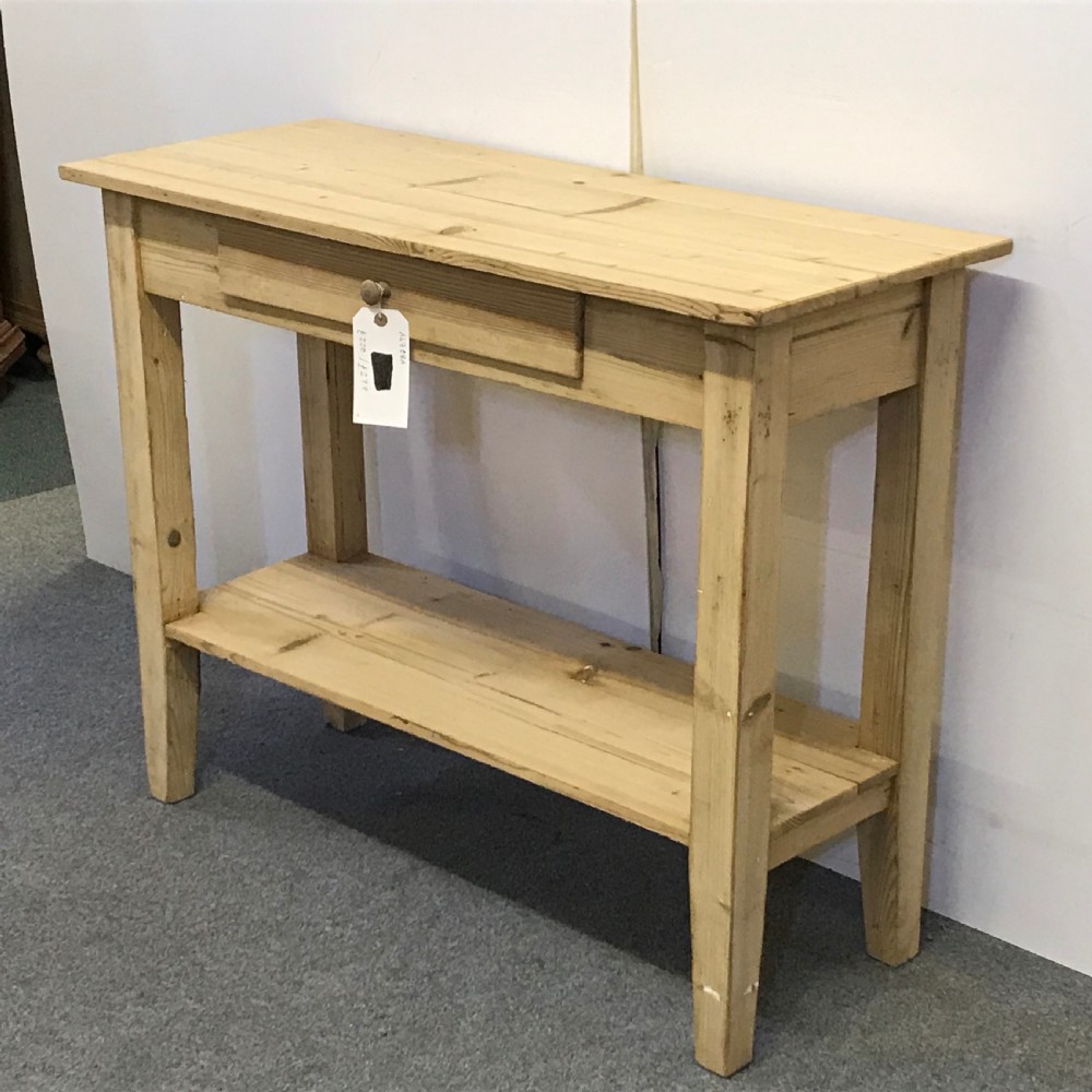 SMALL ANTIQUE PINE CONSOLE TABLE WITH POT BOARD  View III
