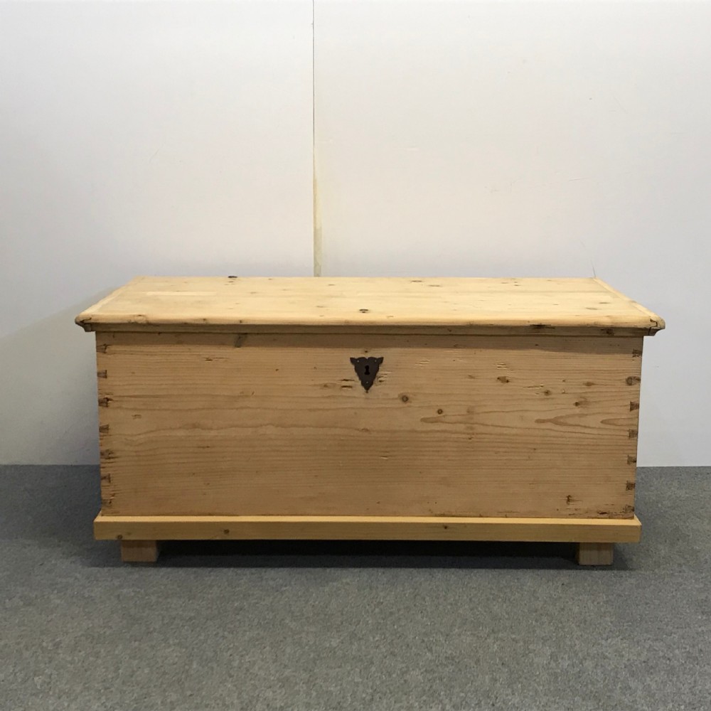 LATE 19TH CENTURY PINE FLAT TOP CHEST 