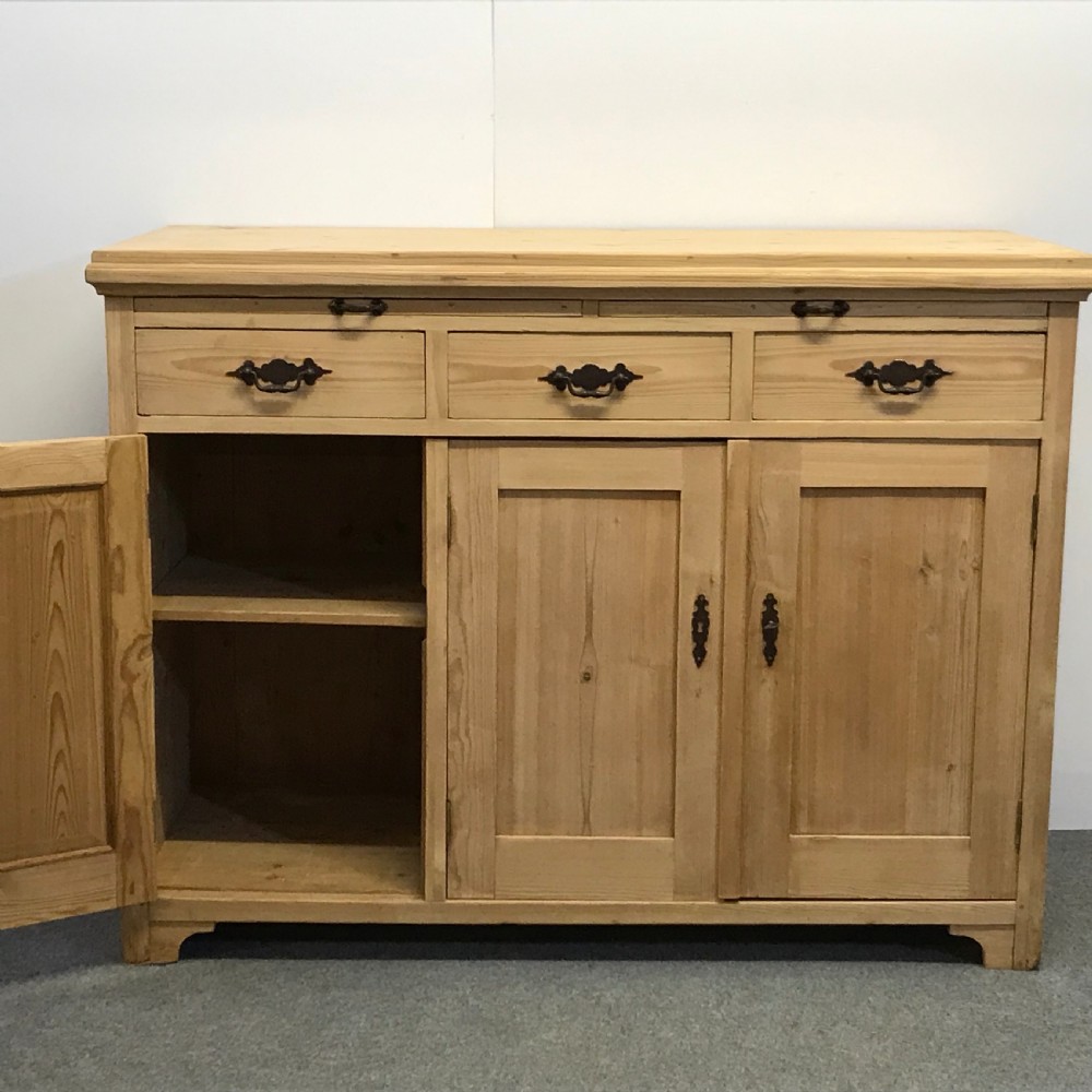 TALL ANTIQUE PINE KITCHEN SIDEBOARD View IV