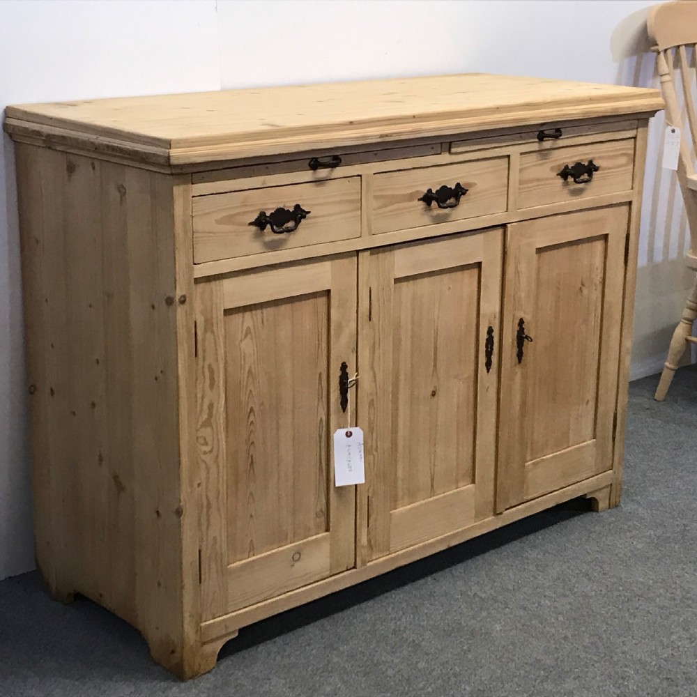 TALL ANTIQUE PINE KITCHEN SIDEBOARD View IX