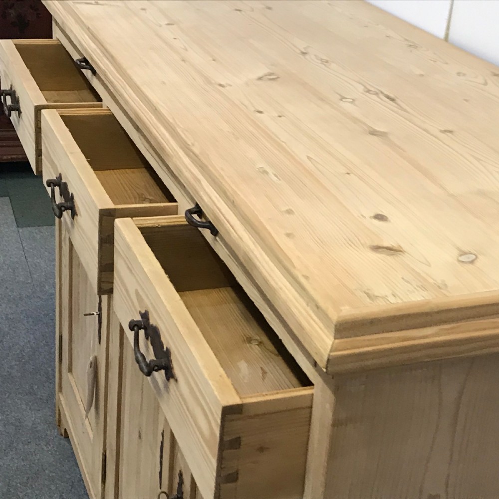 TALL ANTIQUE PINE KITCHEN SIDEBOARD View XIV