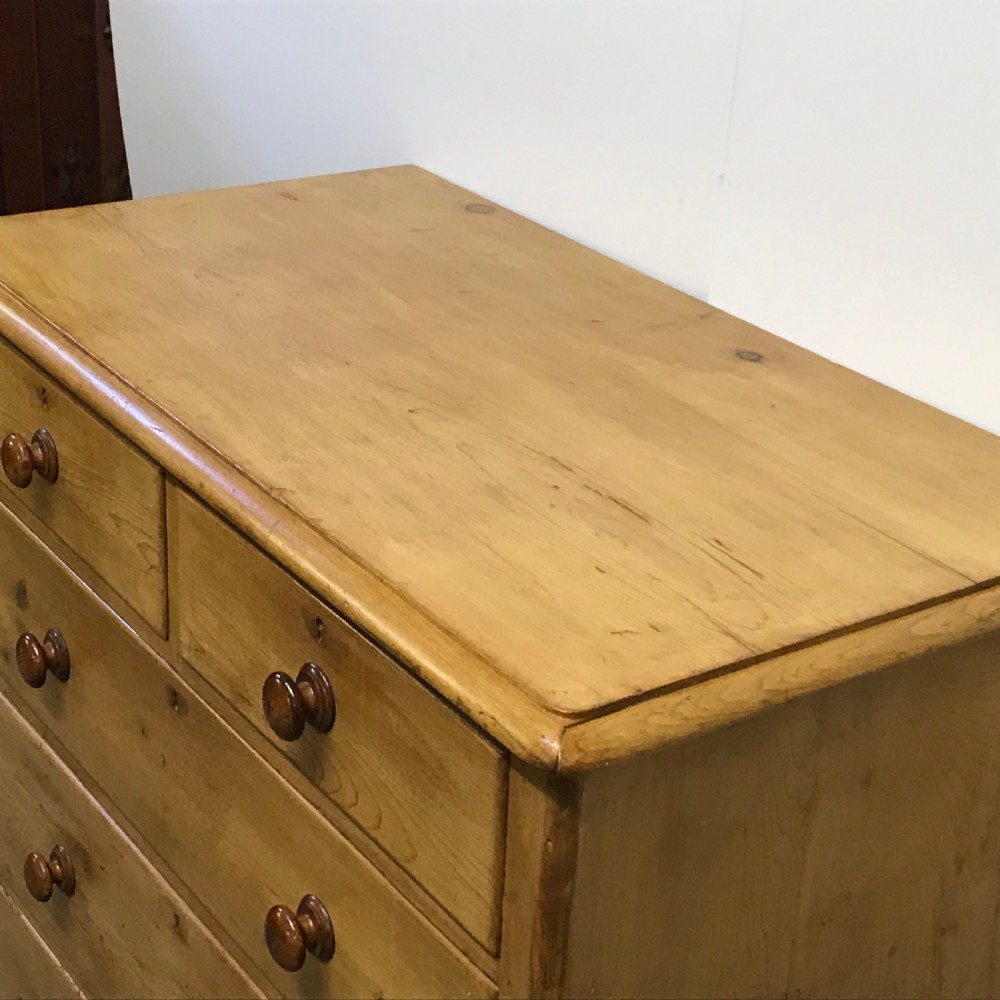 POLISHED VICTORIAN PINE CHEST OF DRAWERS  View VI