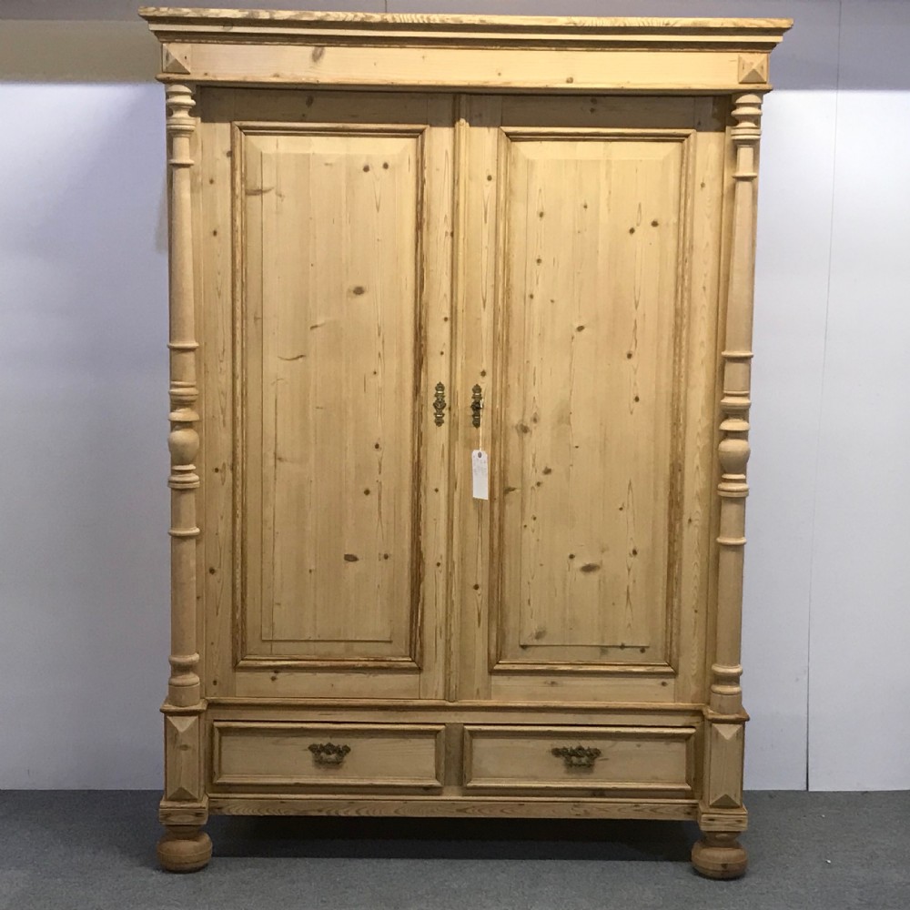 LARGE 19TH CENTURY DOUBLE PINE WARDROBE (DISMANTLES)