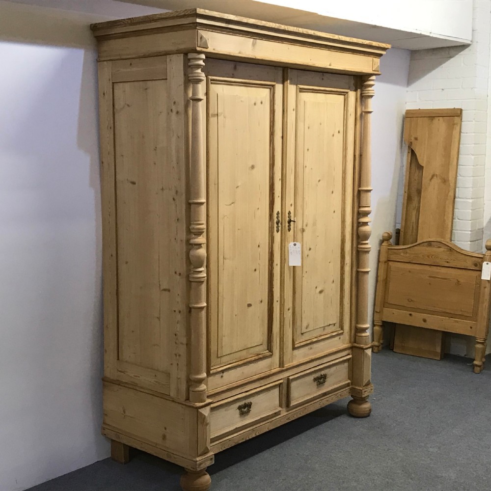 LARGE 19TH CENTURY DOUBLE PINE WARDROBE (DISMANTLES) View II