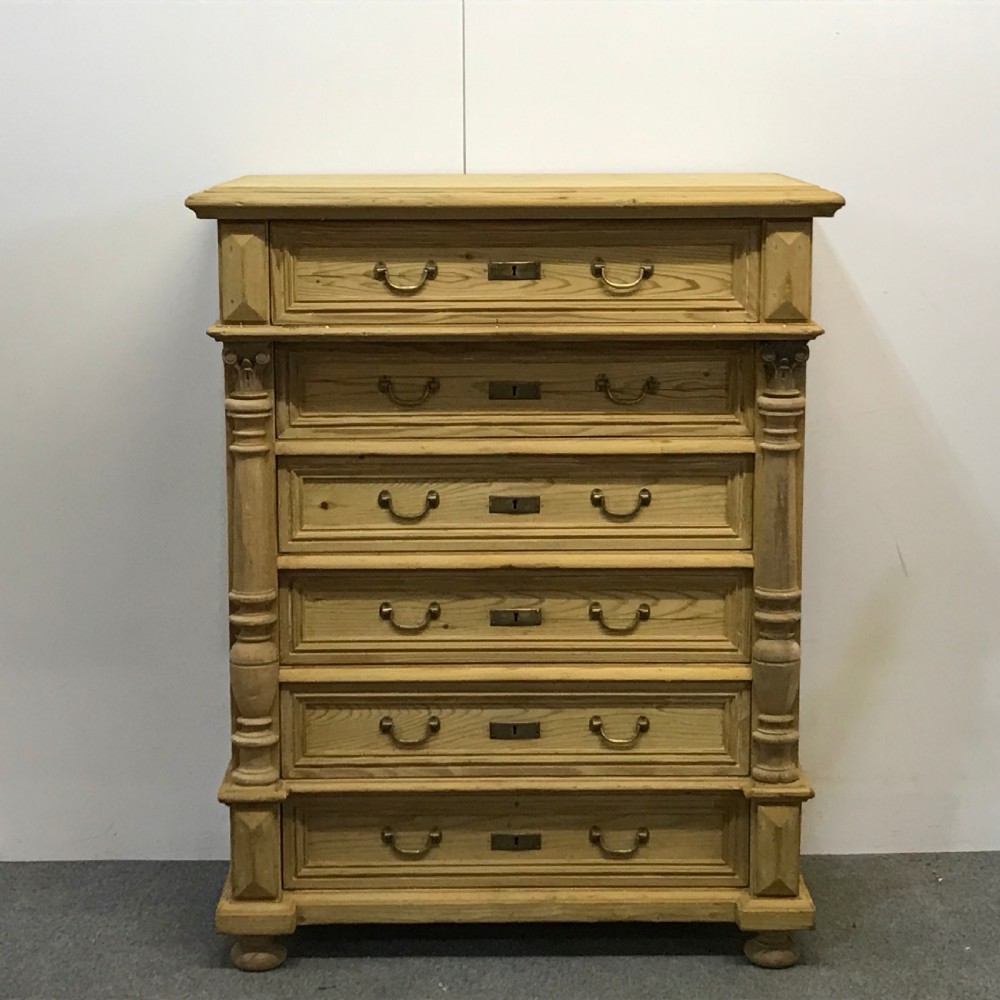 ATTRACTIVE ANTQIUE PINE DANISH TALLBOY 