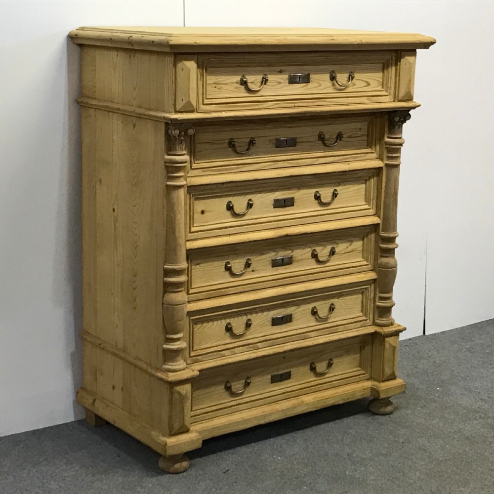 ATTRACTIVE ANTQIUE PINE DANISH TALLBOY  View II