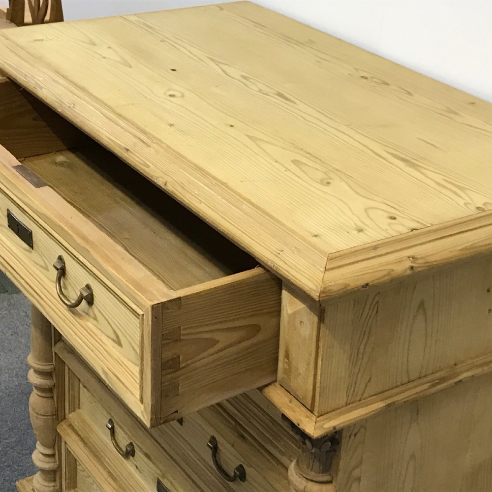 ATTRACTIVE ANTQIUE PINE DANISH TALLBOY  View IV