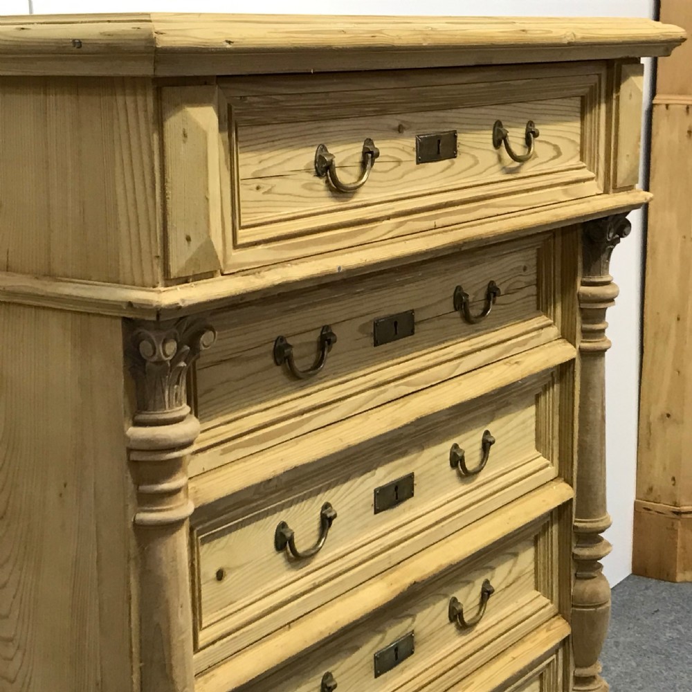 ATTRACTIVE ANTQIUE PINE DANISH TALLBOY  View VI