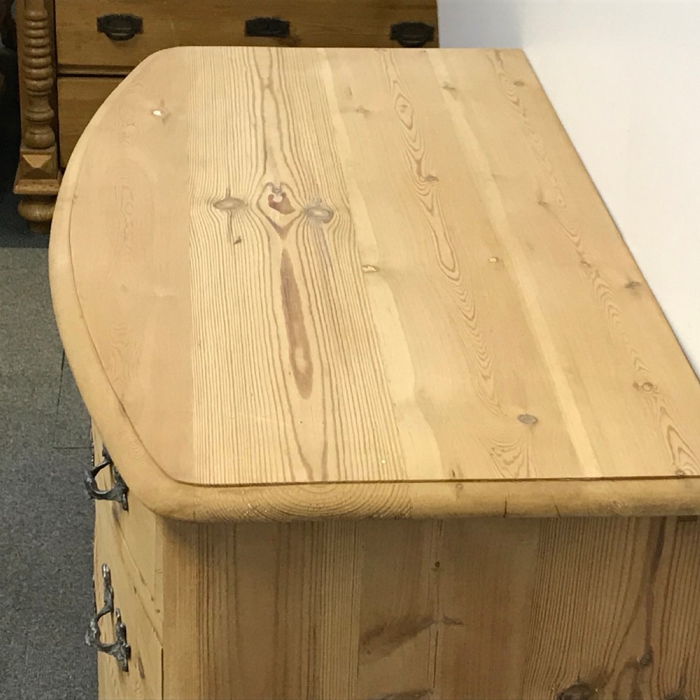 BOW FRONTED ANTIQUE PINE CHEST OF DRAWERS View III