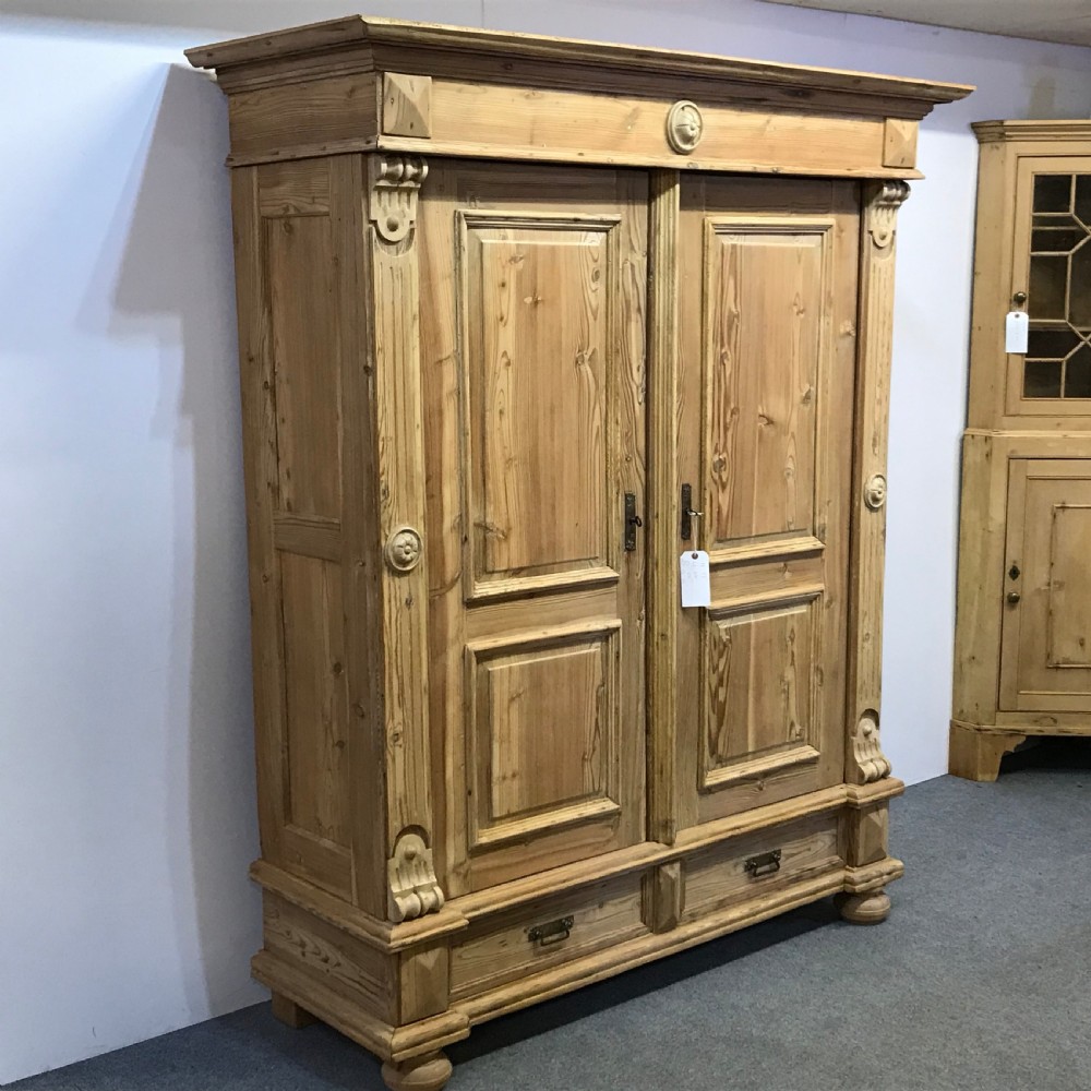 LARGE DECORATIVE ANTIQUE PINE CUPBOARD (DISMANTLES) View V