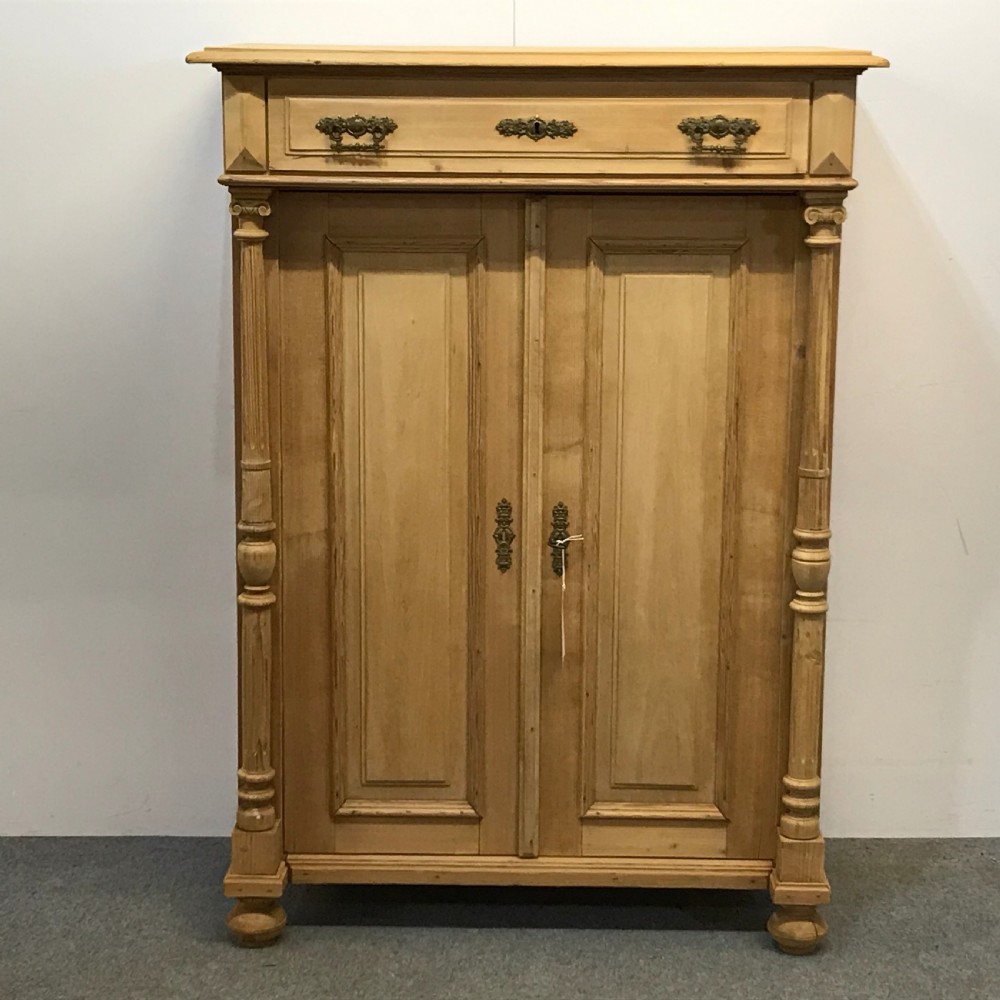ANTIQUE PINE LINEN CUPBOARD WITH MEDICAL DRAWER