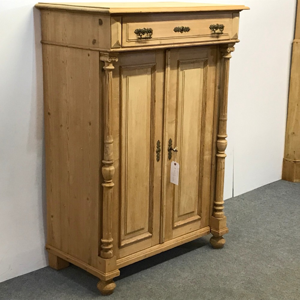 ANTIQUE PINE LINEN CUPBOARD WITH MEDICAL DRAWER View II