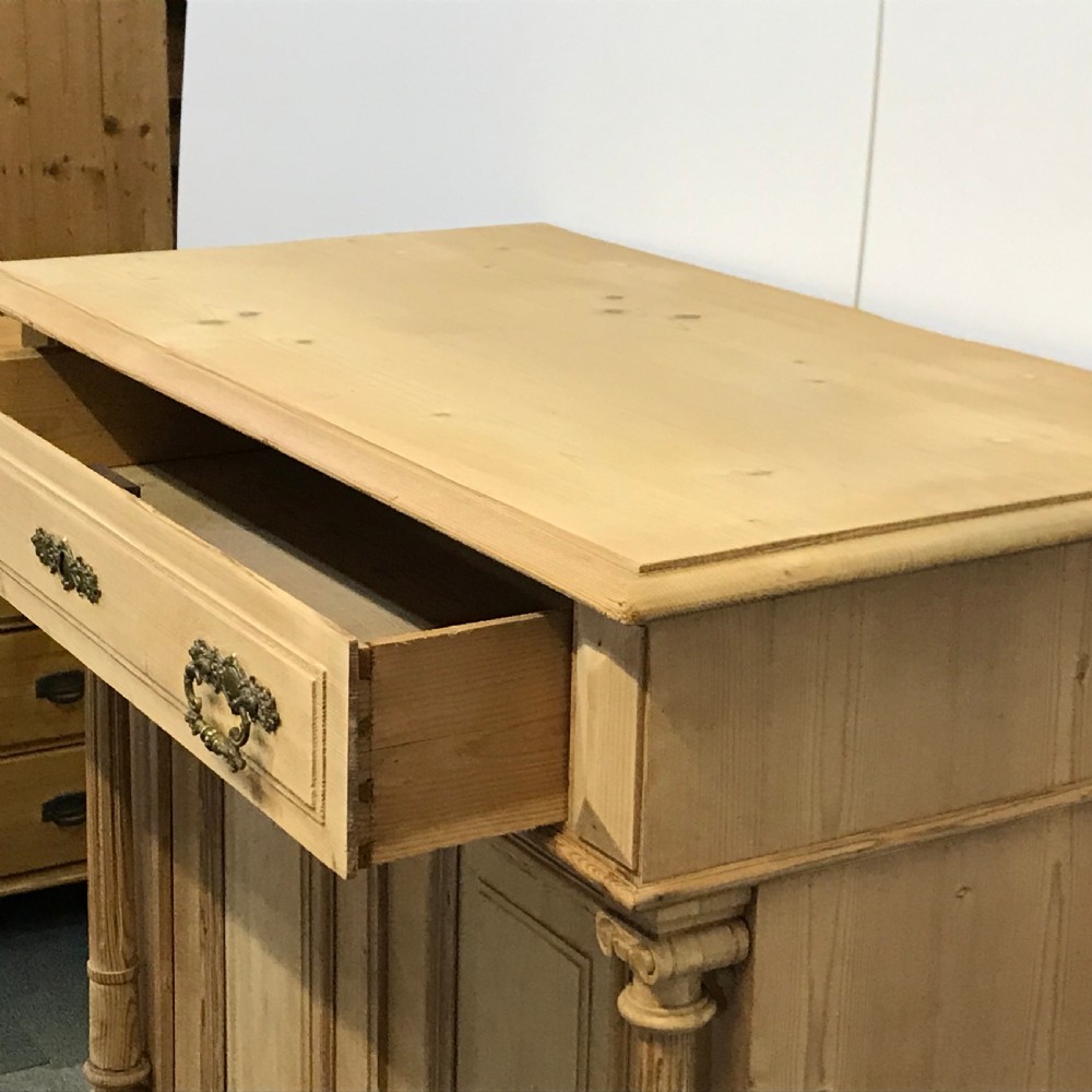 ANTIQUE PINE LINEN CUPBOARD WITH MEDICAL DRAWER View III