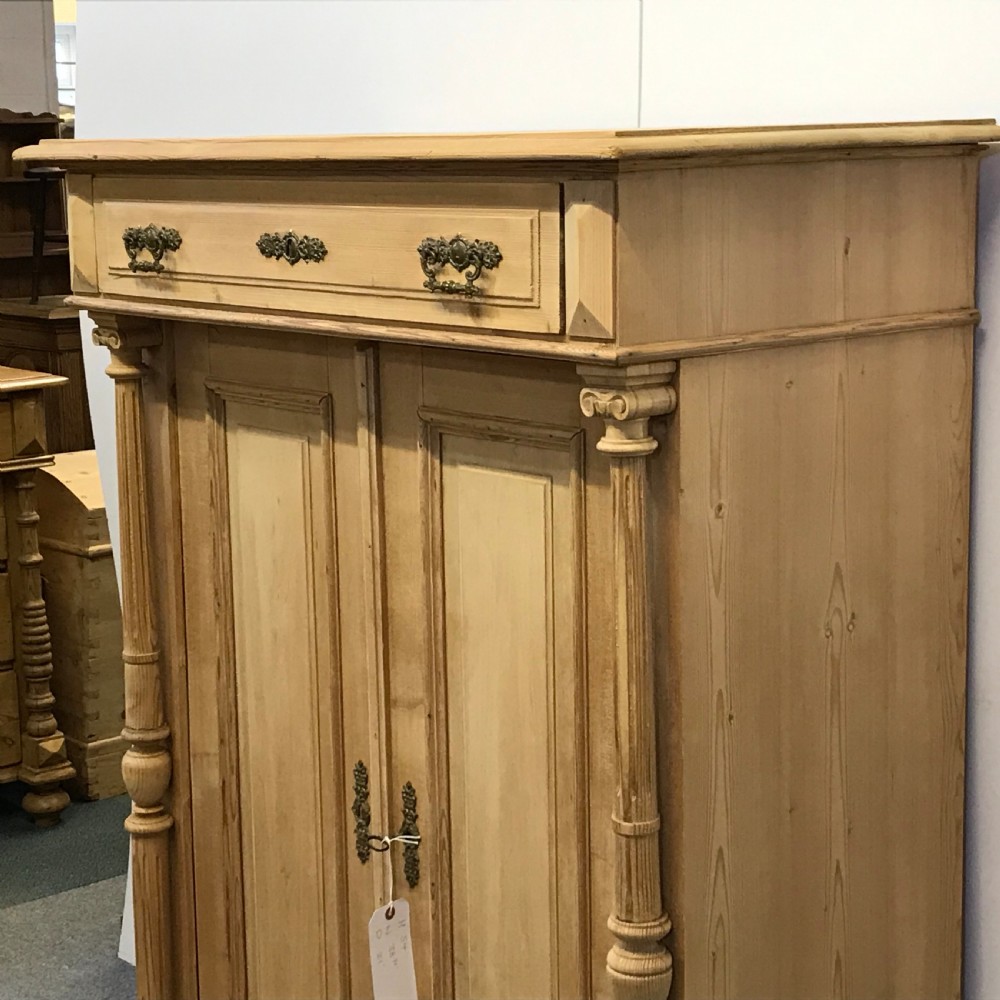 ANTIQUE PINE LINEN CUPBOARD WITH MEDICAL DRAWER View IV