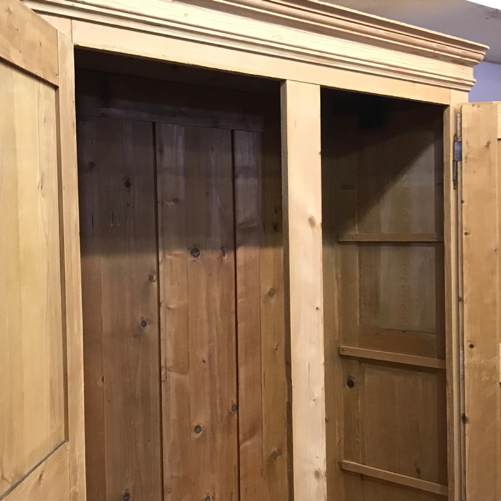 LARGE FRENCH ANTIQUE PINE WARDROBE (DISMANTLES) View III