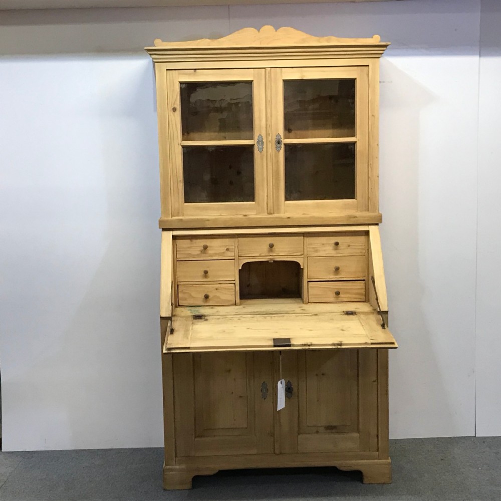 Antique Pine Bureau Bookcase  View II