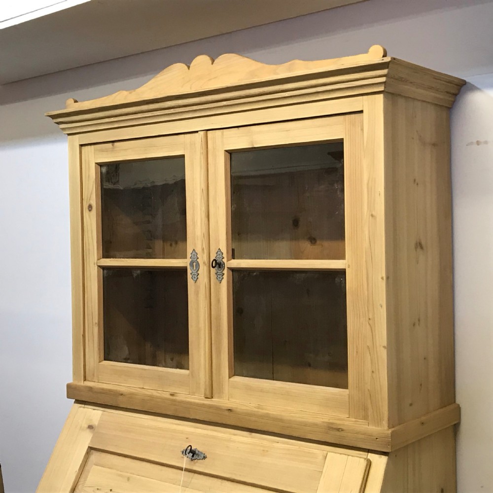 Antique Pine Bureau Bookcase  View V