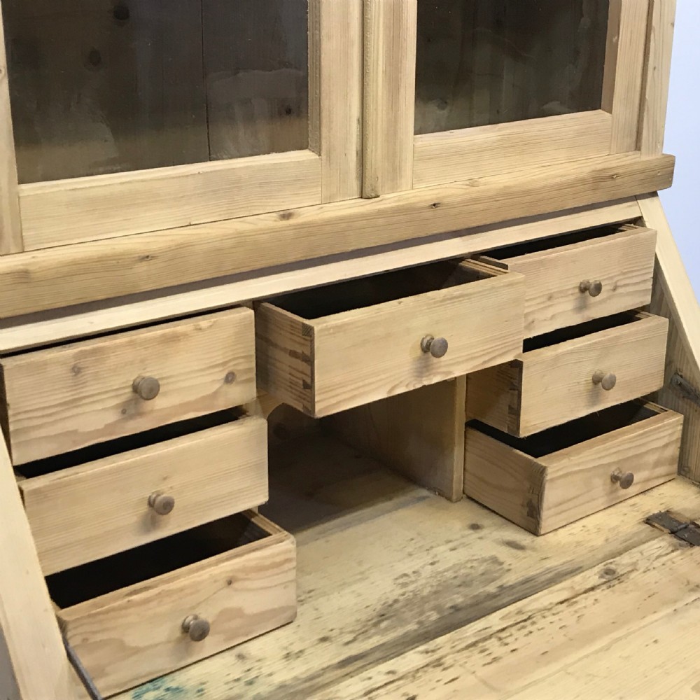 Antique Pine Bureau Bookcase  View IX